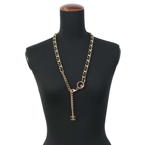 Chanel Chain Belt Coco Mark Leather Metal B24C CHANEL Black - Picture 4 of 14